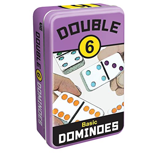 Front Porch Classics Double 6 Travel Tin Domino Set from, for 1 to 4 Players, Ages 6 and up