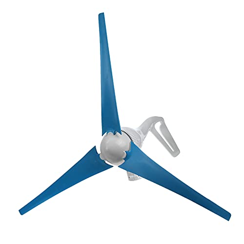 400w Wind Turbine Generator 3 Blade Kit + Charge Controller S2 Hoop Type Wind Turbine Generator Windmill Energy-Blue 24v
