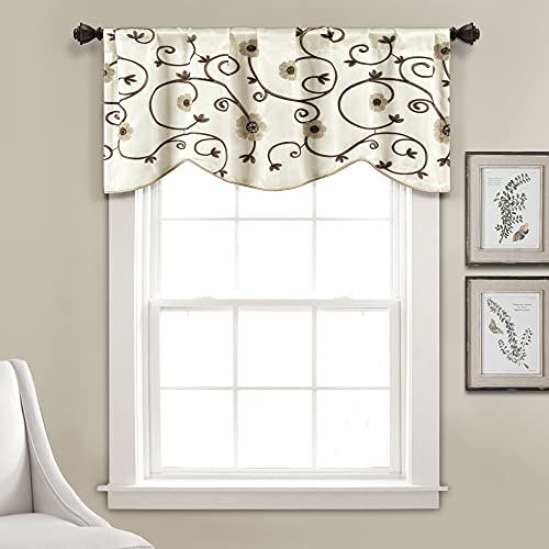Lush Decor Royal Garden Window Curtain Valance, 18″ x 42″, Neutral