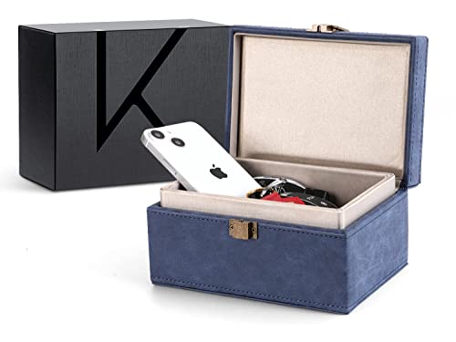 KENARK KK6M-BL Elegant Faraday Box, Faraday Key Fob Protecting Box, Car Key Shielding Box, Car Key Signal Blocker, EMP Protection Box, Anti-Theft Car Key Box, RFID Blocking Box (Blue-2)