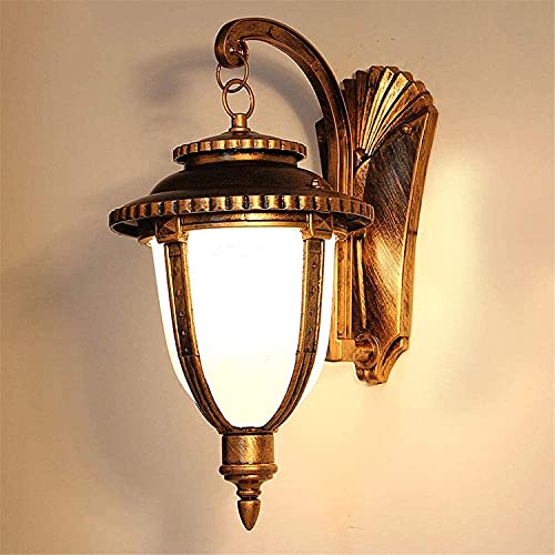 LJYT Retro Exterior Wall lamp Aluminum and Glass lampshade Waterproof Outdoor Wall lamp Staircase gate Entrance Garden Hanging E27 Wall lamp Home Decoration