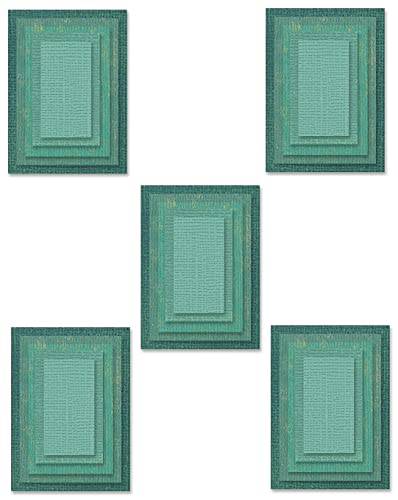 Sizzix Framelits Die Set 25PK-Stacked Tiles Rectangles by Tim Holtz, 665433, Multicolor