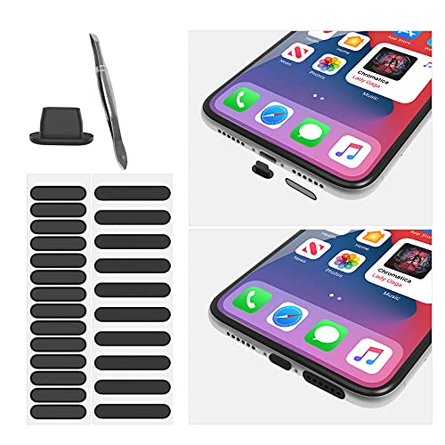 2 in 1 iPhone Anti Dust Plug Kit,Anti Dust Plug x 5, Speaker Mesh Anti Dust Proof Adhesive Sticker x 2,Dustproof Kit for iPhone 14 13 12,12 Pro,12 Mini 11,11 Pro Max,11 Pro,X,Xs Max,XR,8,8Plus,7 Plus