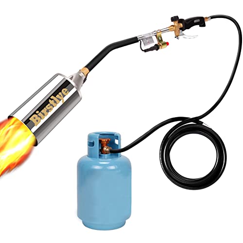 Propane Torch Weed Burner,Weed Torch,High Output 500,000 BTU, flamethrower with Push Button Igniter and 9.8 ft Hose(CSA CERTIFIED), for burning weeds(does not include the tank )