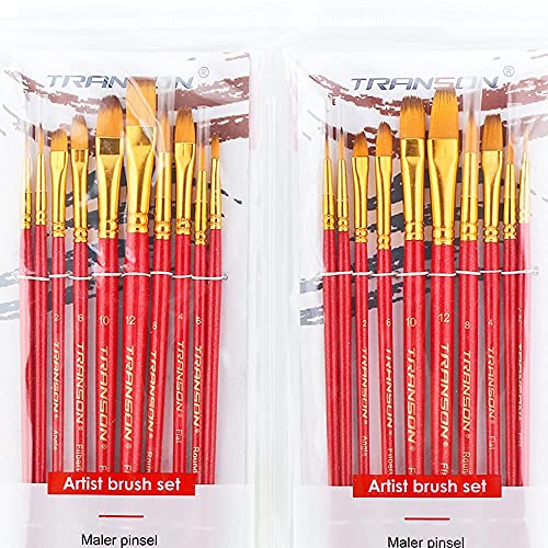 Transon 20pcs Artist Painting Brush Set for Acrylic Watercolor Gouache Hobby Craft Face Rock Painting | The Storepaperoomates Retail Market - Fast Affordable Shopping