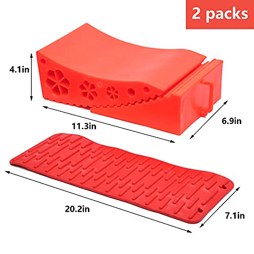 GarfaolRv Camper Leveler Kit,Safer Camper Leveling Blocks Than RV Leveling Blocks,Trailer Leveling Blocks Include 2 Levelers,2 Chocks with 2 Mats and Bag – 30000LBS(2 Packs) | The Storepaperoomates Retail Market - Fast Affordable Shopping