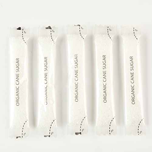 Organic White Sugar – Biodegradable Compostable Euro Stick – 200 Individual Packets 4 gr