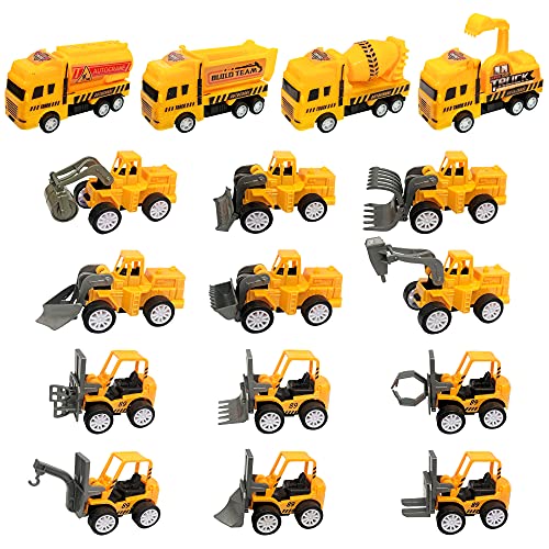 PPXMEEUDC Mini Construction Vehicles Set Pull Back Engineering Car Toys Tractor Trucks for Birthday Party Favors Game Gift Classroom Reward Car