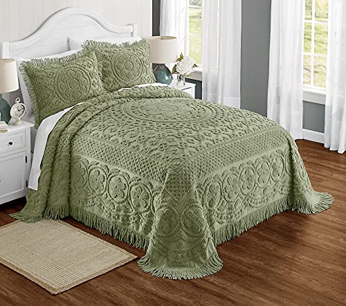 Montgomery Ward Emily Chenille Bedspread, King, Sage | The Storepaperoomates Retail Market - Fast Affordable Shopping