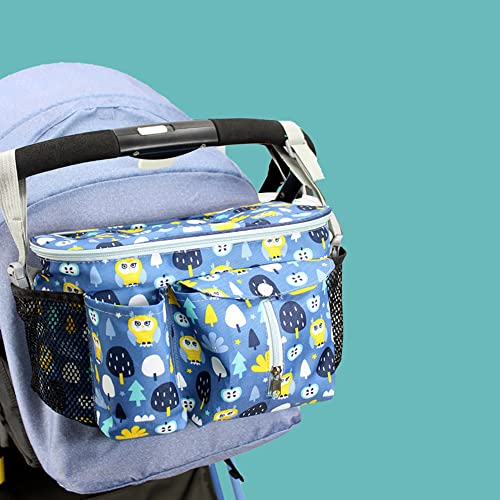 DAVID MA General-purpose pushcart holder with insulated cup holder,Applicable to a wide range of scenarios, travel necessary(blue owl)