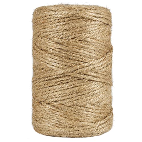 Shintop 328 Feet 3mm Thick Natural Jute Twine, 3Ply Heavy Duty Industrial Packing Materials String Brown Garden Twine for Arts, Crafts and Gift Wrapping
