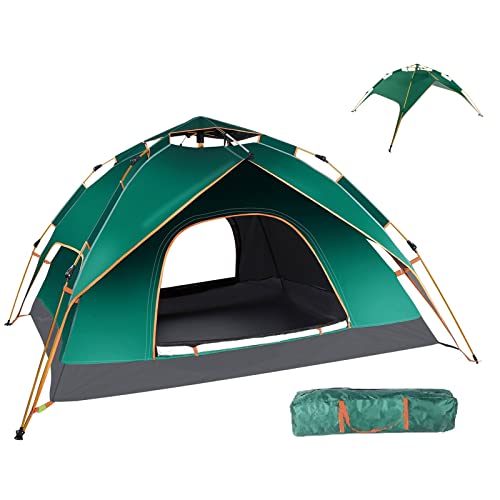 Camping Tent for 3 Person,Instant Pop Up Tents, 2 In1 Easy Set Up Tent & Shelter, Ultralgiht Waterproof 4 Season Outdoor Tent for Family Travel Hiking
