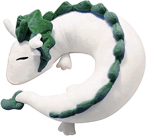H-Tesco Cute Spirit Dragon Plush Doll Toy U-Shape Neck Travel Pillow Gift Animation (White)