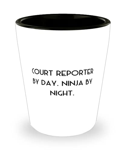 Joke Court reporter Shot Glass, Court Reporter by Day. Ninja by Night, Present For Coworkers, Fancy From Friends