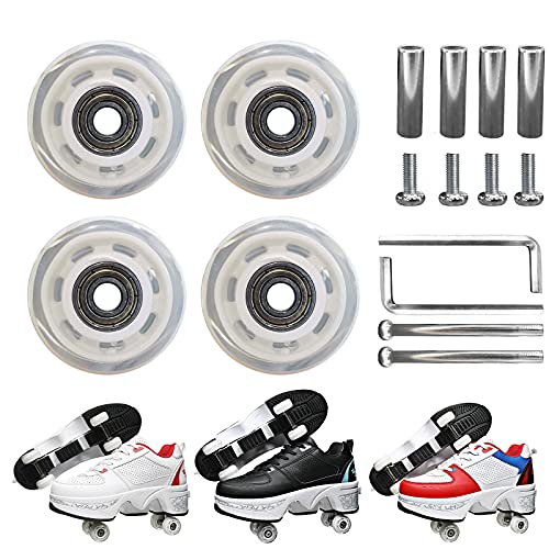 YUNWANG 4 Pieces 36mm X 11mm PU Wear-Resistant Wheels Double-Row Roller Skates Accessories Freestyle Roller Skating Replacement Wheels