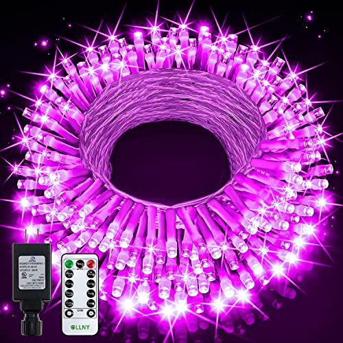 Ollny Halloween Lights Outdoor Indoor, 60 FT 180 LED Halloween Decorations Lights Purple, Waterproof String Fairy Lights Plug in, 8 Modes and Timer Light for Party, Yard, Door, Christmas, Home Decor