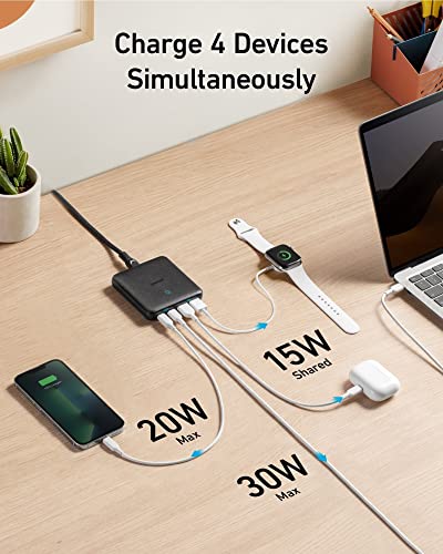 Anker USB C Charger, 543 Charger (65W II), PIQ 3.0 & GaN 4-Port Slim Fast Wall Charger, with Dual USB C Ports (45W Max), for MacBook, USB C Laptops, iPad Pro, iPhone and More | The Storepaperoomates Retail Market - Fast Affordable Shopping