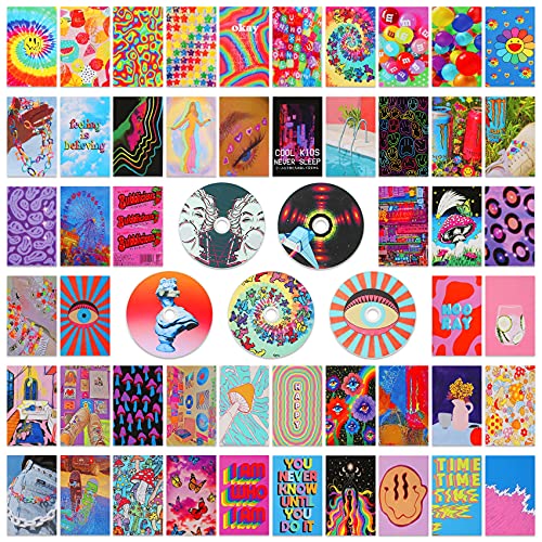 Indie Room Decor for Bedroom Aesthetic, 105 PCS Y2k Room Decor Aesthetic Posters, Wall Collage Kit Aesthetic Pictures, Cute Photo Wall Decorations for Teen Girls, Y2k Kidcore Hippie Trippy Grunge