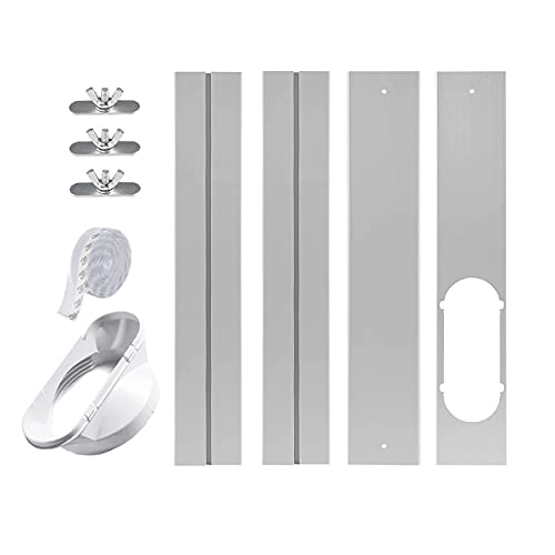 VARWANEO Portable Air Condition Window Seal Kit with 5.1in Coupler, 4pcs Adjustable Length Panel from 17in to 61 in,Portable AC Vent Kit Sliding Door air Conditioner kit