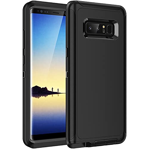 RegSun for Galaxy Note 8 Case,Shockproof 3-Layer Full Body Protection [Without Screen Protector] Rugged Heavy Duty High Impact Hard Cover Case for Samsung Galaxy Note 8,Black