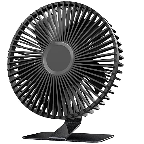 xasla 6” USB Desk Fan, 4 Speeds Small Desk Fan, Ultra Quiet Electric Plug In, 90° Adjustment, Strong Wind, USB Powered, Portable Desktop Table Fan for Home Office
