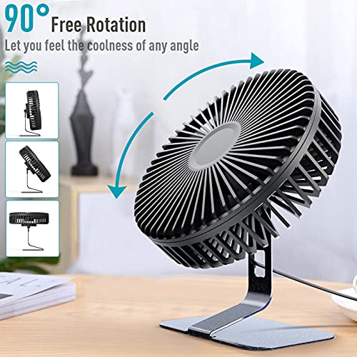 xasla 6” USB Desk Fan, 4 Speeds Small Desk Fan, Ultra Quiet Electric Plug In, 90° Adjustment, Strong Wind, USB Powered, Portable Desktop Table Fan for Home Office | The Storepaperoomates Retail Market - Fast Affordable Shopping