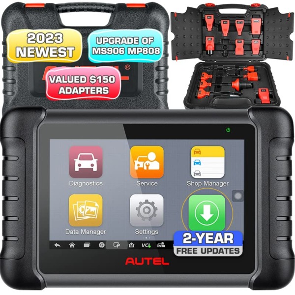 Autel MaxiPRO MP808BT KIT Automotive Scan Tool, 2023 Upgrade of MS906 MP808, 2 Years Updates (Worth $700), ECU Coding for Unlock Hidden, $150 Adapters, Bi-Directional Control Scanner, 30 + Services