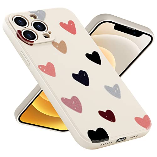 Jmltech Compatible with iPhone 12 Pro Max for Women Girls Cute Design Soft Silicone Camera Protection Protective Lovely Heart Phone Case for iPhone 12 Pro Max 6.7″