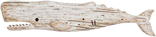 Wooden Fish Wall Decor-Rustic Nautical Handcrafts Whale Sculpture Beach Theme Home Decoration