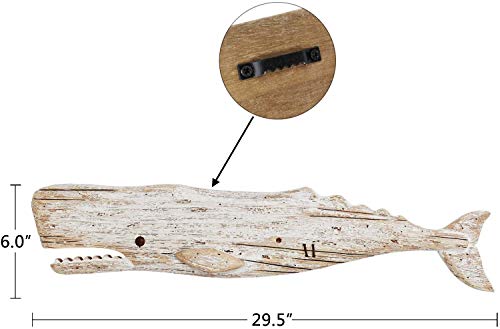 Wooden Fish Wall Decor-Rustic Nautical Handcrafts Whale Sculpture Beach Theme Home Decoration | The Storepaperoomates Retail Market - Fast Affordable Shopping