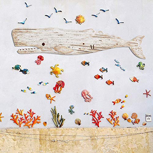 Wooden Fish Wall Decor-Rustic Nautical Handcrafts Whale Sculpture Beach Theme Home Decoration | The Storepaperoomates Retail Market - Fast Affordable Shopping