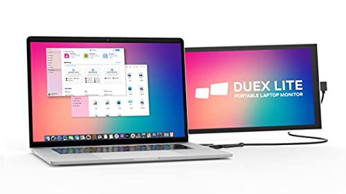 Duex Lite Mobile Pixels Portable Monitor for Laptops 12.5″ Full HD IPS Screen,USB C Mobile Monitor Extender,Plug and Play,Any Laptops Compatible (White)