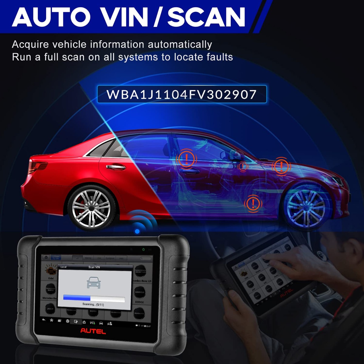 Autel MaxiPRO MP808BT KIT with 2 Years Update [$700 Worth], 2023 Bidirectional Car Diagnostic Tool, ECU Coding, 30+ Services, Upgraded Ver. of MS906 MP808 DS808, All Sys, 200 Adaptors, FCA AutoAuth | The Storepaperoomates Retail Market - Fast Affordable Shopping