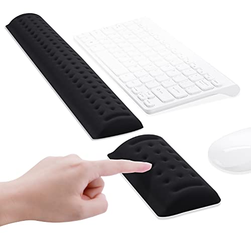 Keyboard Mouse Wrist Rest, GIM Keyboard Wrist Support Mouse Mat Set Memory Foam Ergonomic Wrist Pad Wrist Cushion Anti-Slip for Gaming Computer Notebook Home Office