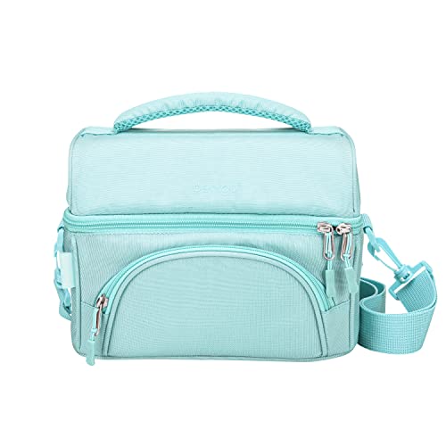 Bentgo® Deluxe Lunch Bag – Durable and Insulated Lunch Tote with Zippered Outer Pocket, Internal Mesh Pocket, Padded & Adjustable Straps, & 2-Way Zippers – Fits Most Lunch Boxes (Coastal Aqua)