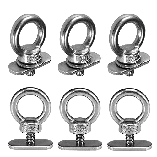AONTOKY 6 Packs Stainless Steel Kayak Track Mount Tie Down Eyelet Rail for Kayak Canoe Boat Bungee Cord or Ropes | The Storepaperoomates Retail Market - Fast Affordable Shopping