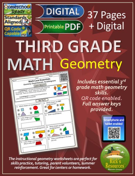 3rd Grade Math Geometry Print and Digital Versions