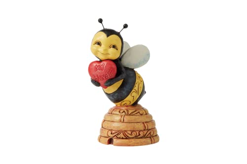 Enesco Jim Shore Heartwood Creek Honey Bee with Heart Miniature Figurine, 3.39 Inch, Multicolor