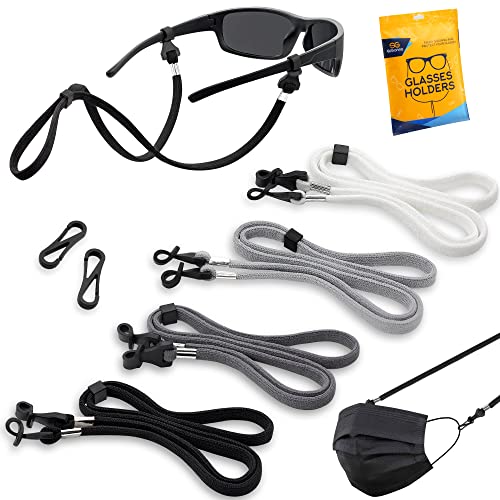 Eyeglass Holder Straps – 4 Premium Eyeglasses Cord for Men – Eye Glass Accessory Chain for Women – Sunglass Lanyard Around Neck – 4 Cords