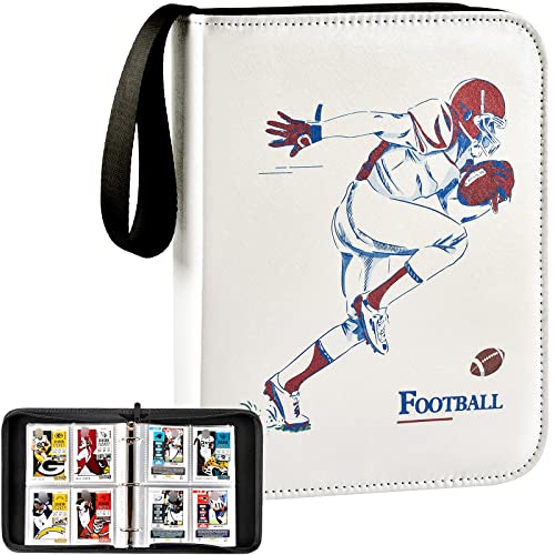 Football Baseball Cards Binder, Football Cards 2022 Sports Trading Card Sleeves Holder Album for NFL, 440 Pockets Sports Card Display Storage Protectors Collectors Fits for PM TCG Card (Folder Only) – White