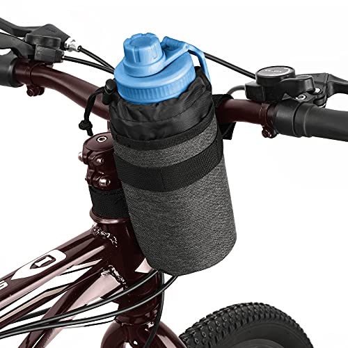 Accmor Bike Cup Holder Bag, Insulated Cooler Bike Water Bottle Holder Handlebar Drink Holder, Bike Water Bottle Cage for Kid’s Bike,Mountain Bike, Cruiser, Road Bike,Black