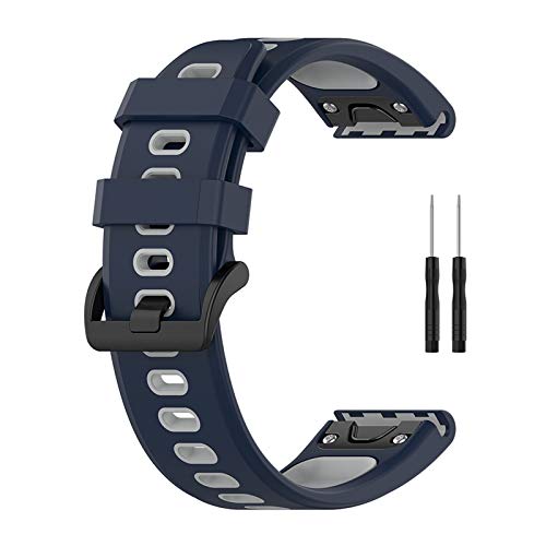 Watch Strap for Garmin Approach S62/ S60, Instinct, Forerunner 945/ 935, Fenix 6/ GPS, Replacement Watch Band (Midnight blue)