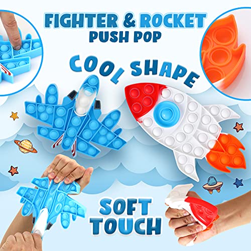 Sensory Pop Fidget It Toy for Boys Birthday Gift for Kids | 2 Packs Push Pop Bubble Popper Toys | Fidget Push Squeeze Toys Silicone Pop for Autistic Kids Adult Classroom Anxiety Stress Relief Toy | The Storepaperoomates Retail Market - Fast Affordable Shopping