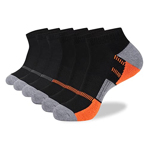 COOVAN 6 Pack Mens Ankle Socks Men Athletic Cushion Comfort 6 Pairs Socks Size 10-13