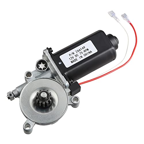 JDMON 266149 RV Power Awning Motor Replacement for Universal Motor Awnings with Dual Connector Power 12-Volt DC and 75-RPM for Camping