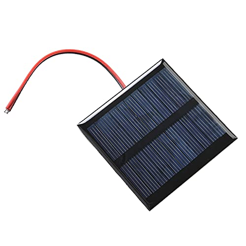 Heyiarbeit 1 Pcs 5.5V 0.6W Mini Polysilicon Epoxy Resin DIY Solar Panel Module 65mm x 65mm/2.56″ x 2.56″ for Cell Charger