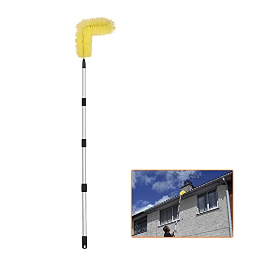 GCGOODS Gutter Cleaning Brush, Upgraded Gutter Guard Cleaner Tool with 5.5 Ft Telescopic Pole & Easy Adjustable Angle of Brush, Clean Leaves and Debris From the Ground