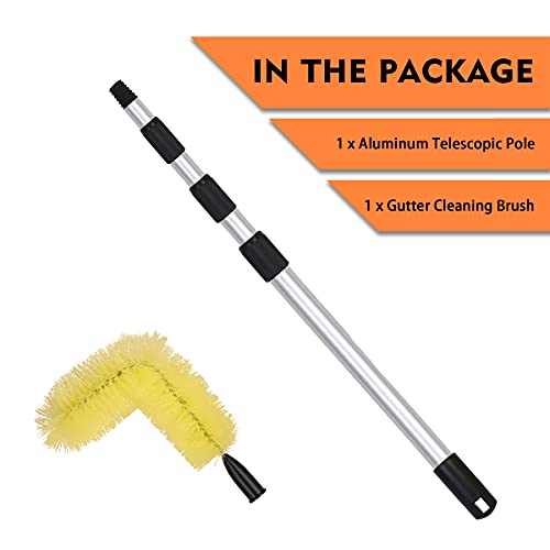 GCGOODS Gutter Cleaning Brush, Upgraded Gutter Guard Cleaner Tool with 5.5 Ft Telescopic Pole & Easy Adjustable Angle of Brush, Clean Leaves and Debris From the Ground | The Storepaperoomates Retail Market - Fast Affordable Shopping