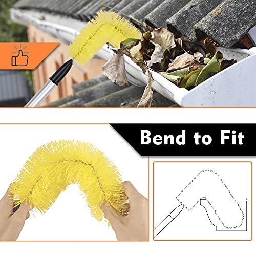 GCGOODS Gutter Cleaning Brush, Upgraded Gutter Guard Cleaner Tool with 5.5 Ft Telescopic Pole & Easy Adjustable Angle of Brush, Clean Leaves and Debris From the Ground | The Storepaperoomates Retail Market - Fast Affordable Shopping