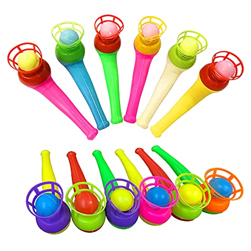 30PCS Ball Blowing Toy Floating Blow Pipe Balls for Kids Boys Girls Toys Blowing Ball Party (Random Color)